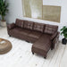 Faux Leather Sectional Sofa Couch Reversible L Shaped Couch Sofa 4 Seat Sofa Sectional Couch for Small Apartment