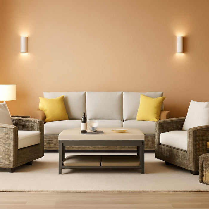 6 Piece Outdoor Furniture Patio Wicker Sofa Set, Oversize Outdoor Swivel Rocker Chairs with Rattan Ottomans, Conversation Sets Patio Furniture Come with Removable Washable Cushion