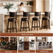 26" Swivel Barstools Set of 2, Counter Height Stool with Back