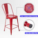 24 Inches Bar Stool Set of 4 Counter Height Barstool with Back Seat Height Industrial Bar Chairs Indoor Outdoor Metal Bar Stool Kitchen Stools Restaurant Patio Stool Stackable Modern Kitchen Stool