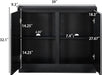 39" Black Real Wood Veneer Narrow Sideboard Buffet Storage Cabinet