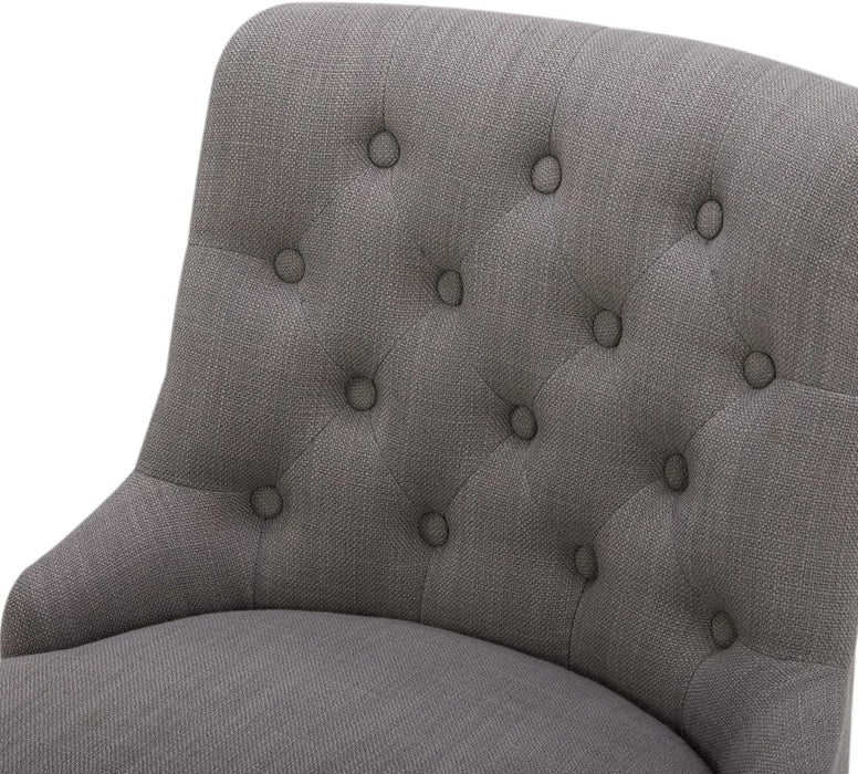 Modern Swivel Bar Stools, Performance Fabric Upholstered Counter Height Bar Stool with Back, Solid Wood Legs, 26" H Seat, Set of 2, Flint Grey