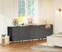 70 Inch Black Dresser for Bedroom, TV Stand for 65, 75, 80 Inch TV, 12 Fabric Drawer Long Dresser, Wide Chest of Drawer, Storage Units for Living Room