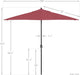 12-Year Protection 9' Rd Aluminum Patio Umbrella, Crank Lift, Auto Tilt, Black Finish, Sunbrella Hot Pink