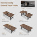 63-83" Extendable Dining Table, Industrial Rectangular Dining Room Table for 6-8 People, Expandable Kitchen Table with Heavy Duty Metal Frame for Dining Room, Kitchen & Parties, Brown
