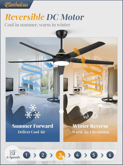 56 Inch Smart Ceiling Fan App Remote System