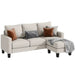 Convertible Sectional Sofa Couch, 3 Seat L-Shaped Sofa,White