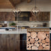 Wood Chandelier Farmhouse FourLight Rustic Brown 15In