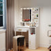 Vanity Desk With Oversized Mirror And Illumination
