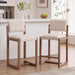 26" Bar Stools Set of 2, Linen Upholstered Counter Height Bar Stool