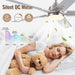 Ceiling Fans with Lights, 52 Inch Brushed Nickel Ceiling Fans with Lights and Remote Control, Reversible, 3CCT, Dimmable, Noiseless, Downrod, Modern Ceiling Fan for Bedroom, Indoor/Outdoor Use