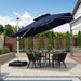 Cantilever Patio Umbrellas 10'X 10' Square Double Top Navy Blue