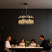 Black Crystalline Chandelier With 12 Lights 20Inch