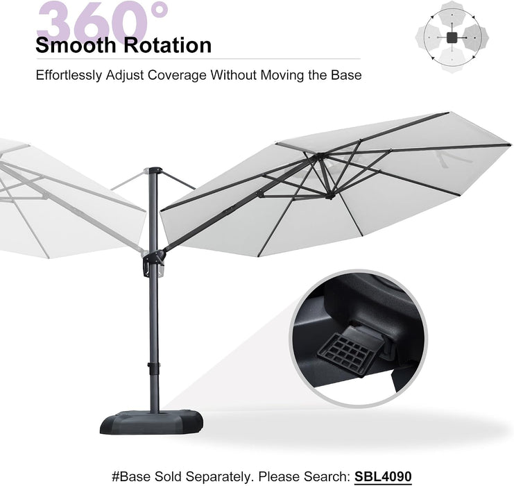 Patio Outdoor Umbrella 11 Feet round for Pool White