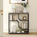29.5" Console Table, 5-Tier Sofa Table, behind Couch Table with Storage Shelves for Hallway, Living Rooms, Entryway, Greige and Black BG69XG01