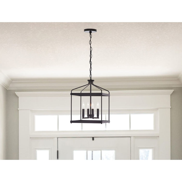 Better Homes and Gardens 12" Craftsman Dimmable 4-Light Black Candlestick Cage Pendant Light