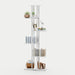 White 6-Tier Corner Bookshelf Slim 9.45x20.8x62.2In