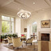 Gold LED Ring Chandelier Diameter7Point8Inch Crystal Illumination