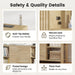 Filing Cabinet for Home Office, Fluted Wood File Cabinet with 2 Drawers Fit Letter/Legal/A4 Folders with Tabs, 43.3"W Printer Stand with Lock & 2 Power Outlets, 6 Storage Shelves (Natural Oak)