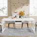 70.9 Inch Large Dining Table Rectangular Kitchen Furniture for 6 to 8 People, White