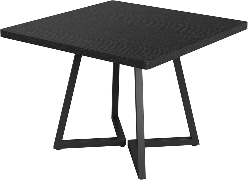 Square Dining Table for 2, 31.5" Industrial Dinner Table with Metal Base, Kitchen Table for Dining Room, Small Space, Apartment