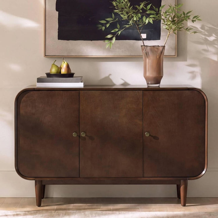 48" Buffet Cabinet with Storage, 3 Doors Sideboard, Auburn