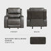 Rocker Recliner Chair, Reclining Rocking Chair, Home Theater Reclining Seat, Manual Recliner Seat for Living Room, Nursery, Bedroom, Office, Apartment, Grey