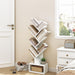 6 Tier Tree Bookshelf, Tall Bookcase with Drawer, Freestanding Book Shelf, Display Floor Standing Storage Shelf, Book Organizer Shelves for Home Office, Living Room, Bedroom, White