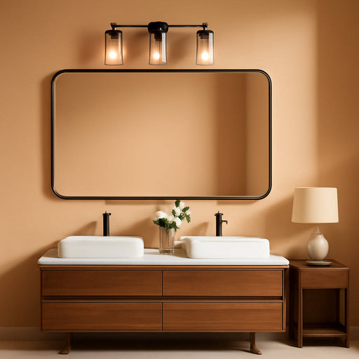 60X36 Inch Large Bathroom Mirror,Black Rectangle Mirror,Wall Mounted Bathroom Frame Vanity Mirror with round Corner for Bedroom Living Room, Entryway Hangs Horizontal or Vertical