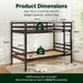 Twin over Twin Bunk Bed for Kids, Solid Wood Bunk Bed Frame with 13" High Guardrails and Ladder, 400 Lbs Capacity Total, 11.9" Under-Bed Storage, No Box Spring Needed, Black