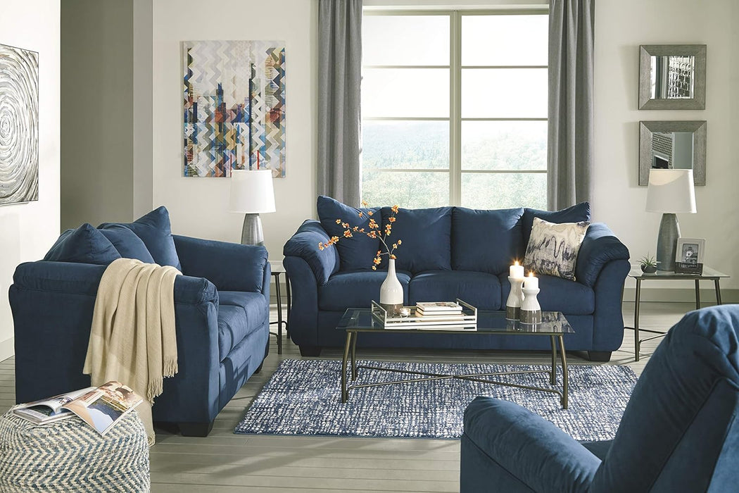 Plush Loveseat - Dark Blue