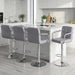 Swivel Bar Stools Set of 4, PU Leather Counter Height Stool with Arm | Upholstered Bar Chairs with Back, Barstools, Adjustable Height, Metal Legs, Kitchen Island, Cafe, Pub, Light Grey