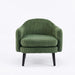 30.3" Wide Modern Barrel Accent Armchair with Track Armrest, Solid Wooden Legs, Comfy Upholstered Club Chair,Round Single Home Sofa for Living Room, Bedroom, Reading Room, Corduroy Green