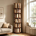 Six Tier Rotating Rubberwood Bookshelf Walnut Finish