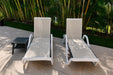 Lounge Chair Outdoor Set of 2 W/Armrest & 1 Table, Khaki