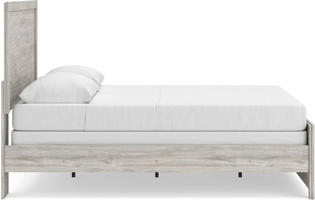 Signature Design by Ashley Jonnifer Queen Panel Bed Frame, Light Gray Bedroom Furniture with Panel Headboard, Engineered Wood and Decorative Laminate, Relaxed Casual Style