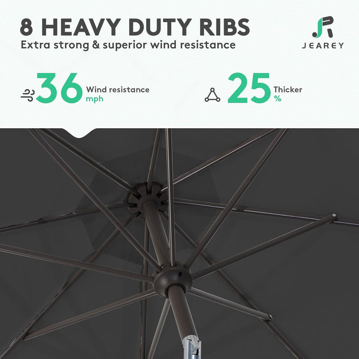 10 Ft Outdoor Patio Umbrella W/Tilt and Crank, Black