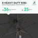 10 Ft Outdoor Patio Umbrella W/Tilt and Crank, Black