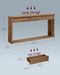 LIRY Collection - Sofa Console Table, 63 Inches Narrow Entryway Table with 3 Drawers, Bottom Shelf, Metal Corners, for Living Room, Bedroom, Farmhouse Style, Honey Brown ULNT146KB01S