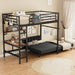 Twin Loft Bed IndustrialFrame WithDeskAndStorage Mattress