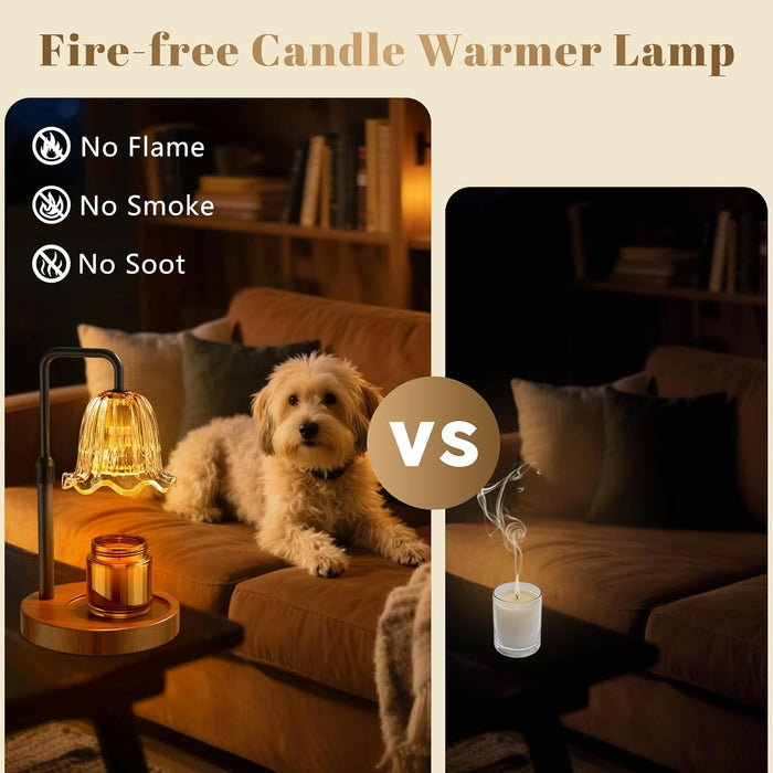 Candle Warmer Lamp with Timer Dimmer, Electric Candles Warmer Lamps for New Home Room Decor, Birthday Gifts for Women, Height-Adjustable Wax Melting Warmer Lamp for Jar Scented Candles