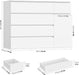 White Dresser, Dresser for Bedroom, Wide Chest of Drawers
