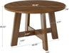 round Dining Table for for 4-6 People, 47-Inch Circle Kitchen Table with Reinforced Cross Brace, Farmhouse Dining Room Furniture for Living Room, Apartment, Restaurant, Walnut Brown
