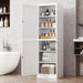 Tall White Metal Pantry Cabinet Sixtyseveninch Locking