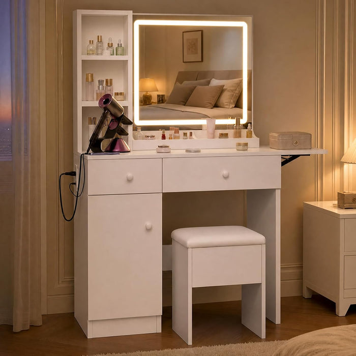 Vanity Desk With UltraBright LED Mirror Illumination