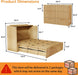 Fullsize Oak MurphyBed Cabinet With Integrated Charging