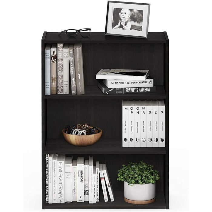 Pasir 3-Tier Open Shelf Bookcase, Espresso