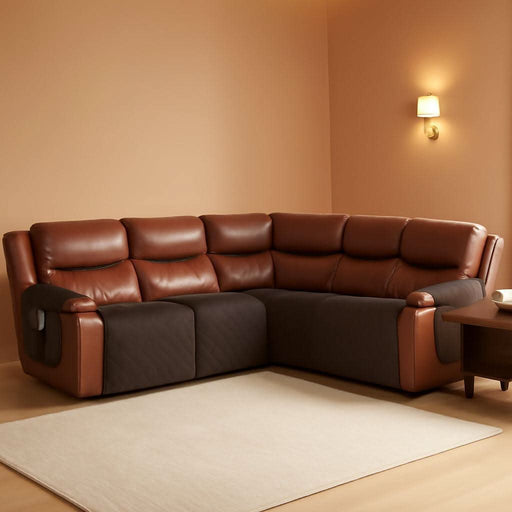 Extra Large Reclining Sectional Couch Covers, Waterproof 5-Piece Sofa Covers for L Shape Sectional Sofa Corner Seater Washable Slipcover for Pets, Dogs(5 Seat Recliner Cover, Chocolate)