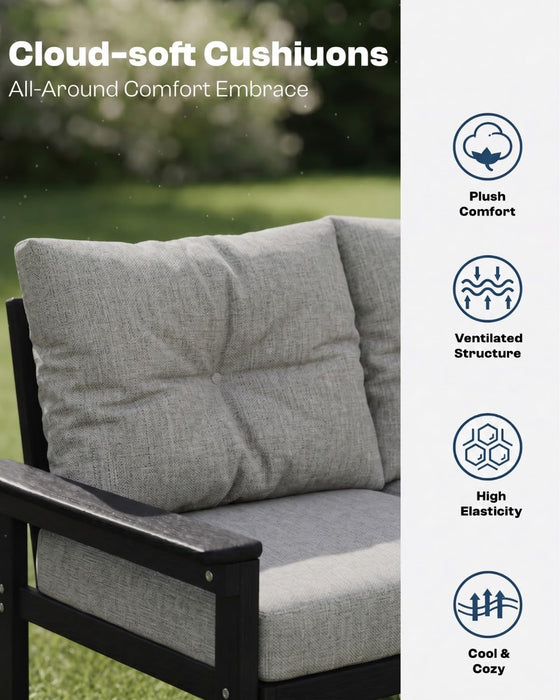 3 Seats HDPE Outdoor Patio Furniture Conversation Set