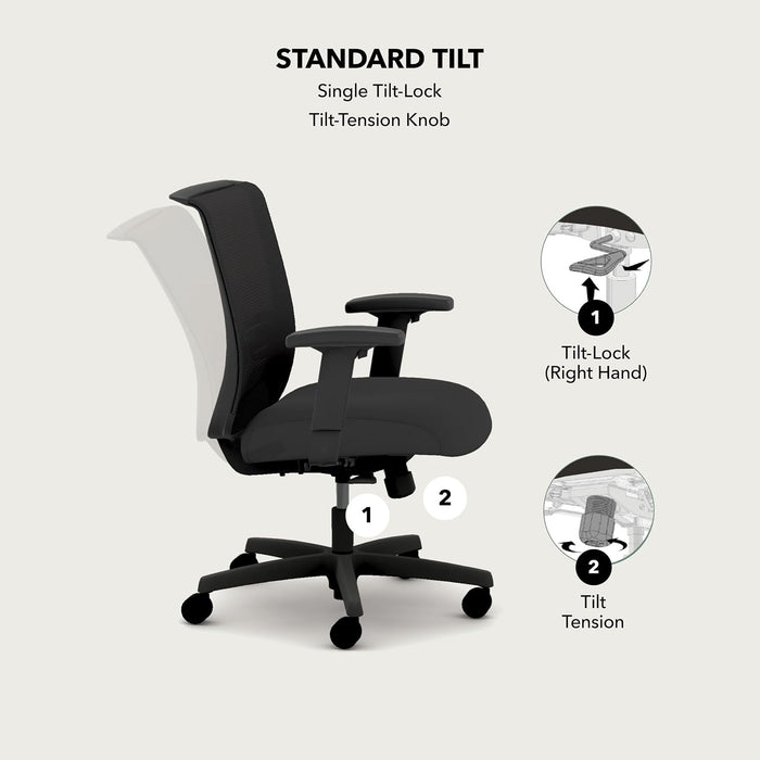 Convergence Ergonomic Office Chair, Office Desk Computer Chair, Black